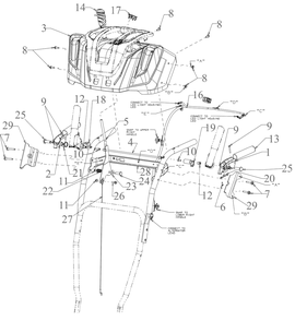Panel Diagram and Parts List for 2X24-INCH (31AM6BVRB10)(2023) Cub Cadet Snow Blower